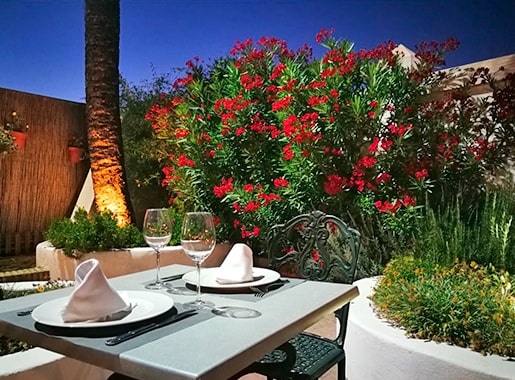 uranis bar jamon L3 mesas terraza rosas